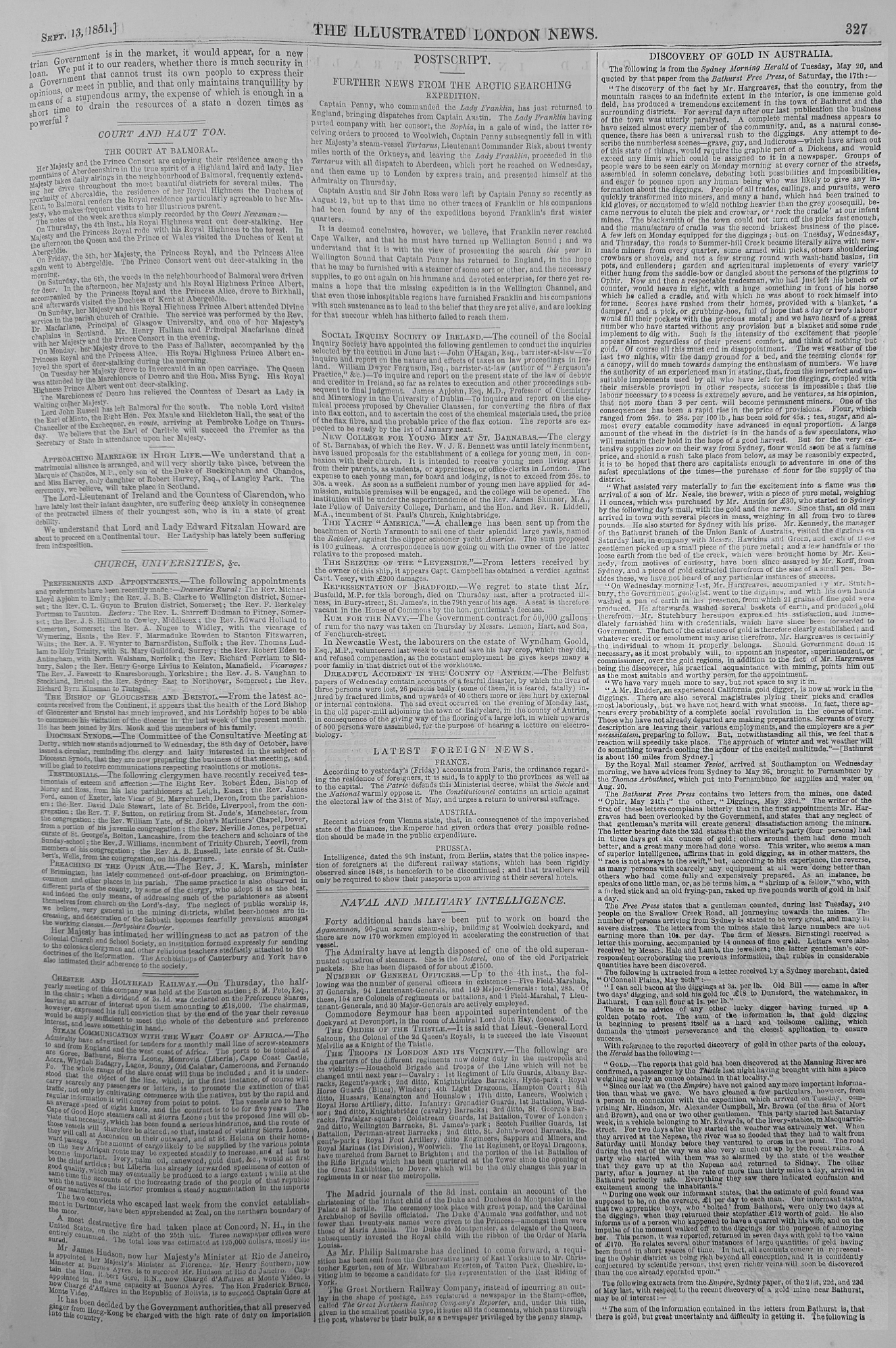 1851 Gold in Australia text